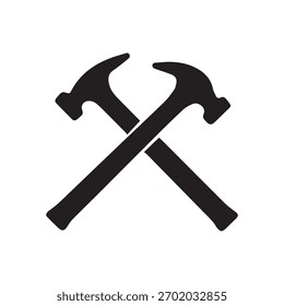 Thick Thin Hammer Emblem Representing Contrast Power and Skilled Industry