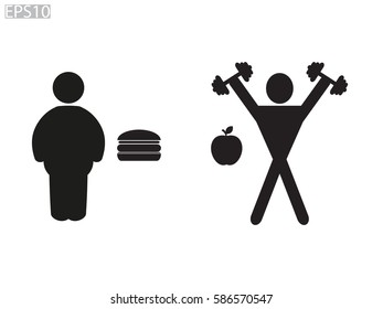 thick and thin, icon, vector illustration eps10