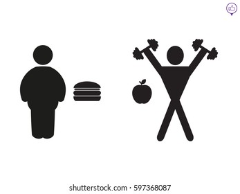 thick and thin, icon, vector illustration eps10