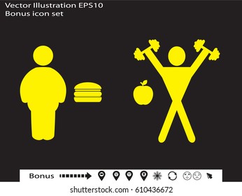 thick and thin, icon, vector illustration eps10
