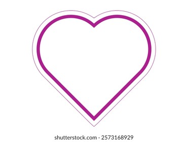 Thick and thin pink stroke heart