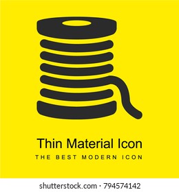 Thick thread spool bright yellow material minimal icon or logo design