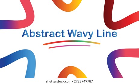Thick, vibrant curved lines with gradient transitions framing the central text area on a white background.