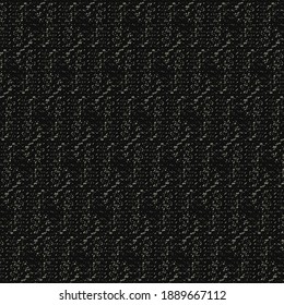 Thick wool or cotton cloth, patterned with stripes and patches. Textile material woven in black and gray.
