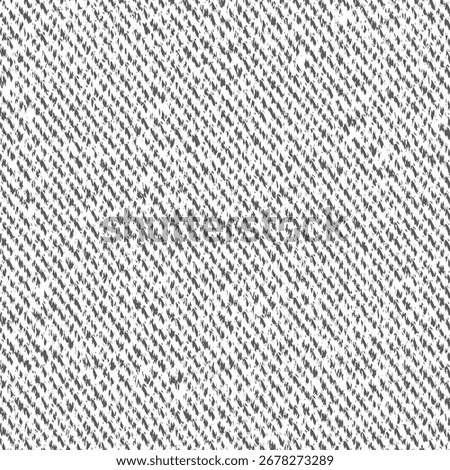 Thick wool fabric, a worn blanket with broken, diagonal and parallel stripes. Retro textile woven in black and white. Abstract vector seamless.