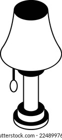 Thickened Tall Pole Vector isometric Icon Design, Interior design Symbol, Home Office decoration Sign, Residential and Commercial Decor Element stock , Floor Lamp for Living Room with button Concept