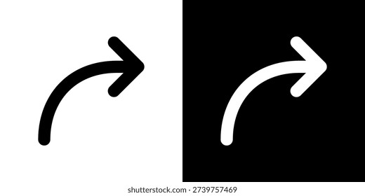 Thicker curved arrow to the upper right (vector)