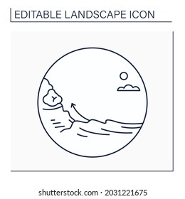 Thicket line icon. Dense growth of shrubs. Forest. Landscape concept.Isolated vector illustration. Editable stroke