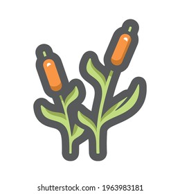 Thickets of Reeds Vector icon Cartoon illustration