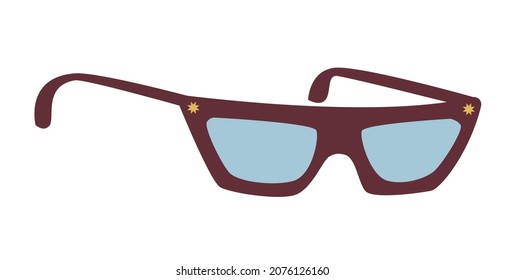 Thick-framed glasses. Fashionable style of streets. Vector illustration in flat style