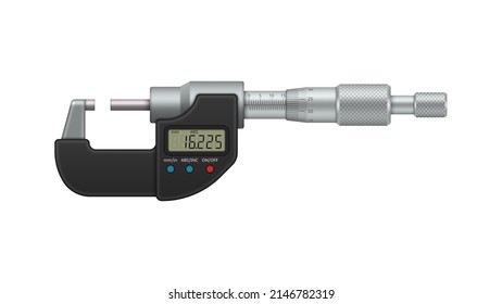 Thickness gauge electronic isolated on white background. Thickness measuring tool. Vector illustration.