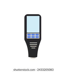 Thickness gauge isolated on white background. Car vehicle professional determine enough paint or gloss surfaces Vector flat illustration.