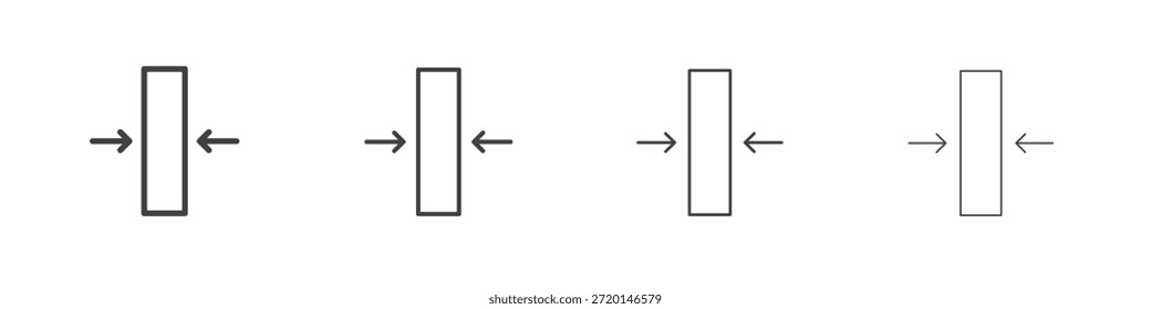 Concepto de icono de espesor Pictograma lineal. Ilustración de elemento simple.