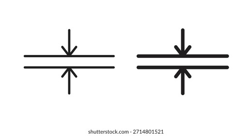 Icono de espesor sobre fondo blanco. Vector ilustración simple.