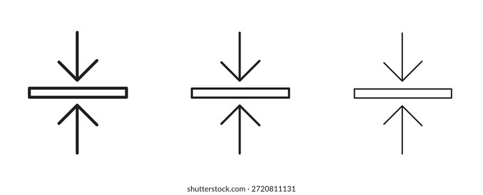 Símbolo de línea delgada del icono del grueso en el fondo blanco, Ilustración vectorial editable del movimiento