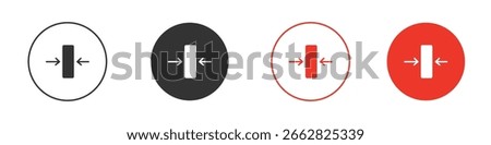 Thickness icons. Flat design style. Graphic design vector symbols. 