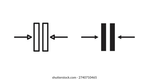 Thickness icons in line stroke outline art and clip art