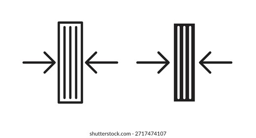 Ícones de espessura. Pixel perfeito. Ícone de contorno de vetor. Conceito de logotipo plano.