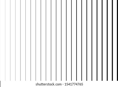 Thickness and intensity of vertical lines for design drawing work in vector