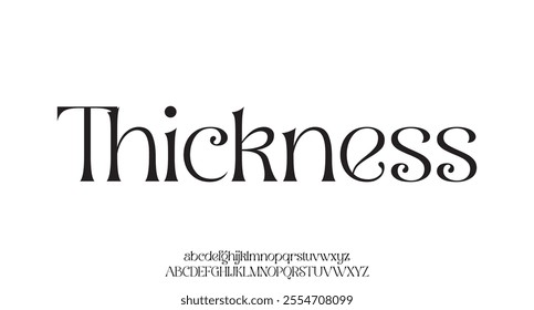 Thickness, luxury font alphabet logo. Typography beauty fashion elegant minimalist serif italic fonts decorative wedding vintage retro logos. vector illustration

