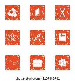 Thickness of material icons set. Grunge set of 9 thickness of material vector icons for web isolated on white background