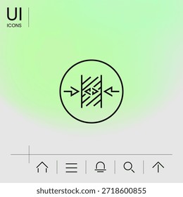 Icono de línea de medición de espesor - Elementos para su diseño