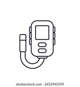 thickness meter line icon on white