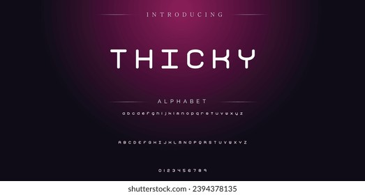 Thicky Modern Bold Font. Sans Serif Font. Regular Italic Uppercase Lowercase Typography urban style alphabet fonts for fashion, sport, technology, digital, movie, logo design, vector illustration