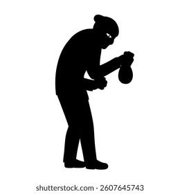 thief action vector silhouette illustration