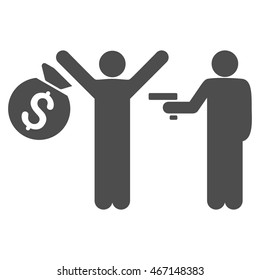 Thief Arrest icon. Vector style is flat iconic symbol with rounded angles, gray color, white background.