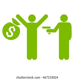 Thief Arrest icon. Vector style is flat iconic symbol with rounded angles, eco green color, white background.