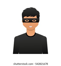 thief avatar character icon vector illustration design