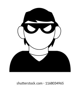 Thief avatar profile in black and white