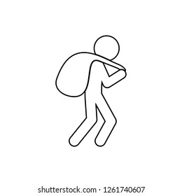 a thief with a bag of loot icon. Element of Crime for mobile concept and web apps icon. Thin line icon for website design and development, app development