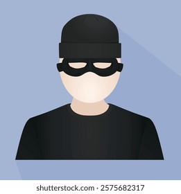 Thief in black icon. vector