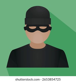 Thief in black icon. vector	
