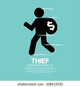 Thief Black Symbol Graphic Vector Illustration
