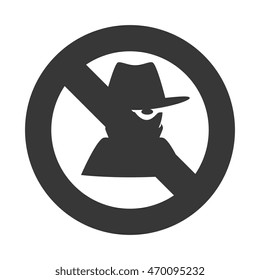 thief blocked security protection spy robber vector illustration isolated