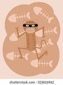 thief brown cat funny