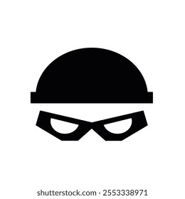 Thief with cap icon isolated on white background.