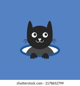 Thief Cat Logo Design, minimalist and modern, cute