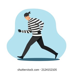 Thief Character. Bandit Cartoon Vector Illustration