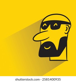 thief character icon with shadow on yellow background