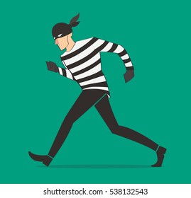 thief character vector bandit cartoon illustration robber in a mask 