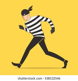 thief character vector bandit cartoon illustration robber in a mask 