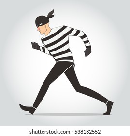 thief character vector bandit cartoon illustration robber in a mask 