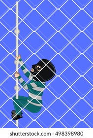 Thief Climbing on Pole