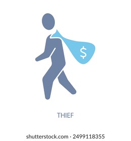 thief concept line icon. Simple element illustration. thief concept outline symbol design.