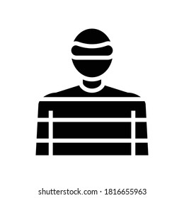 thief crime glyph icon vector. thief crime sign. isolated contour symbol black illustration