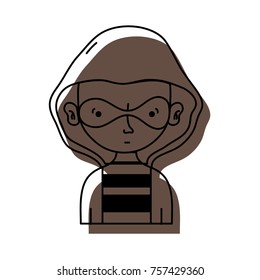 thief criminal with mask and coat hood